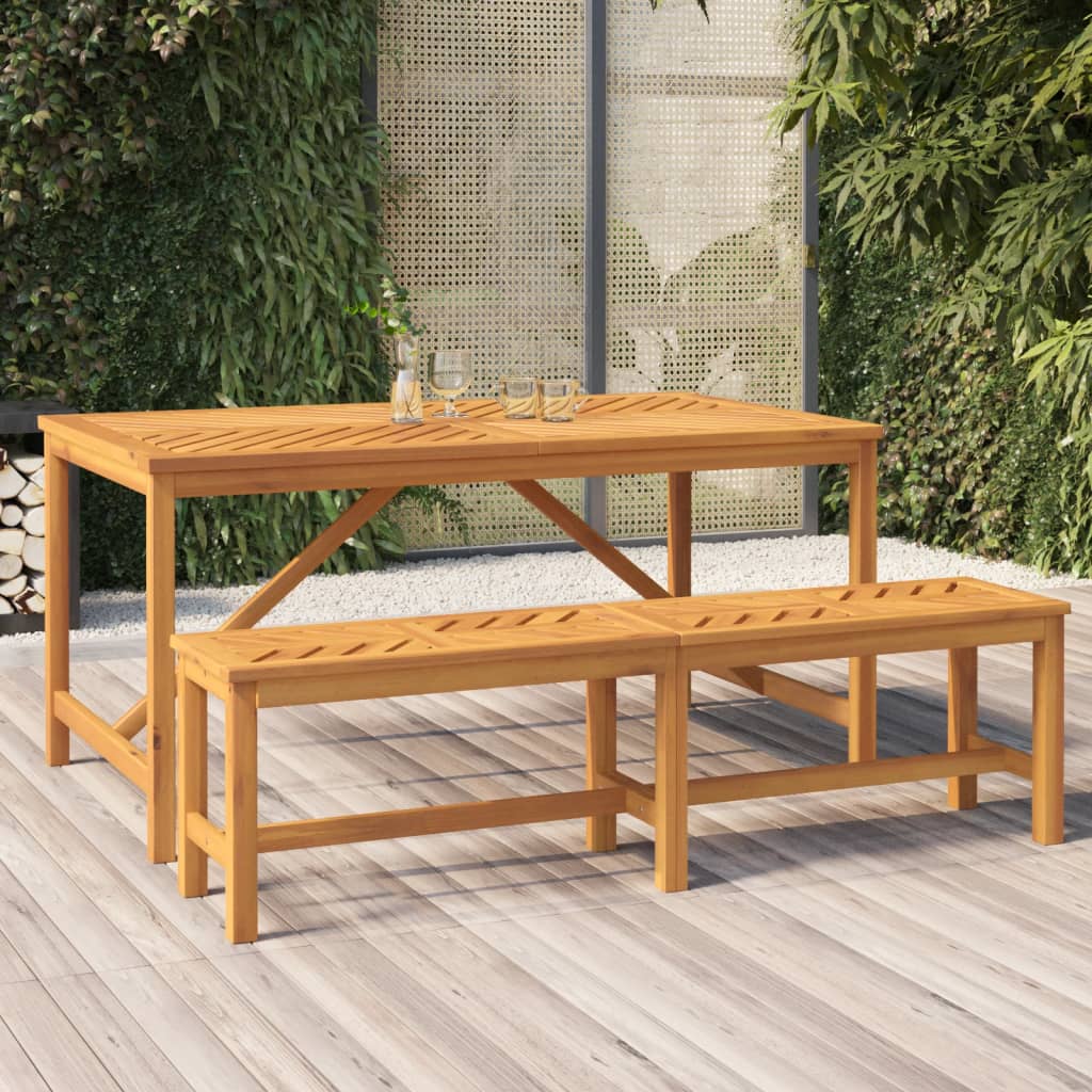 Berkfield Garden Dining Table 150x90x74 cm Solid Wood Acacia