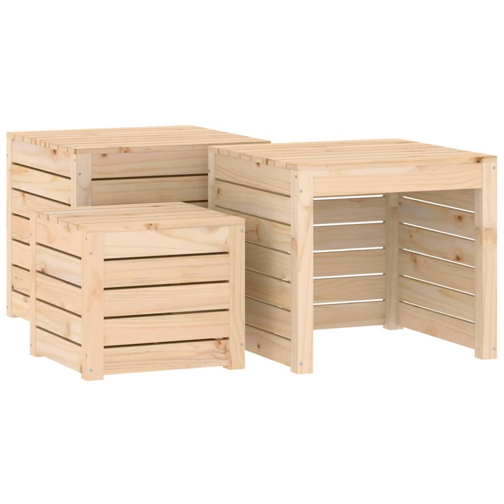 Berkfield 3 Piece Garden Box Set Solid Wood Pine