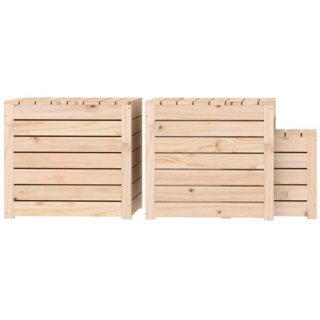 Berkfield 3 Piece Garden Box Set Solid Wood Pine