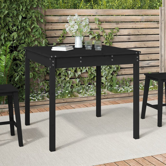 Berkfield Garden Table Black 82.5x82.5x76 cm Solid Wood Pine