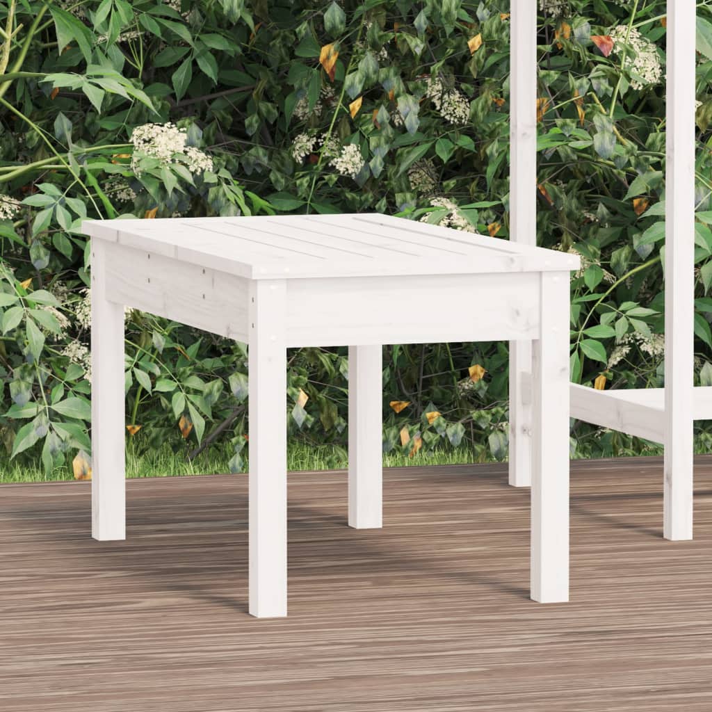 Berkfield Garden Bench White 80x44x45 cm Solid Wood Pine