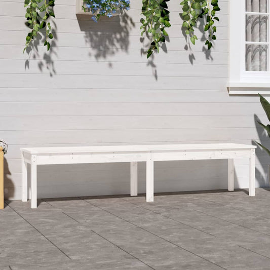 Berkfield 2-Seater Garden Bench White 203.5x44x45 cm Solid Wood Pine