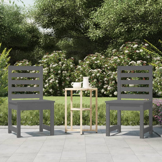 Berkfield Garden Chairs 2 pcs Grey 40.5x48x91.5 cm Solid Wood Pine