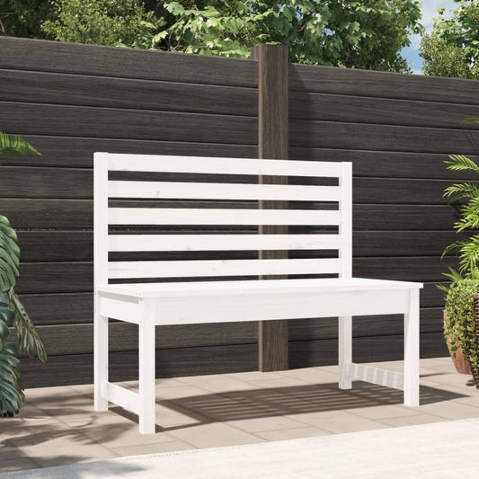 Berkfield Garden Bench White 109 cm Solid Wood Pine