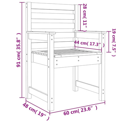 Berkfield Garden Chairs 2 pcs White 60x48x91 cm Solid Wood Pine
