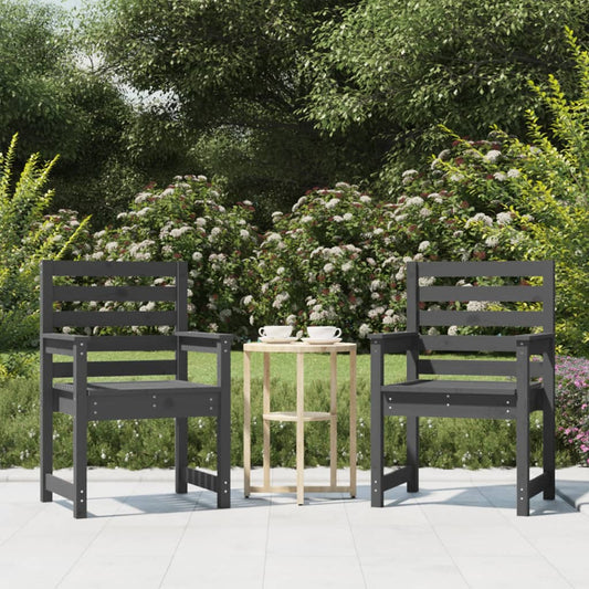 Berkfield Garden Chairs 2 pcs Grey 60x48x91 cm Solid Wood Pine