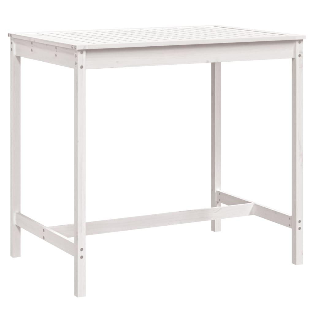 Berkfield Garden Table White 121x82.5x110 cm Solid Wood Pine