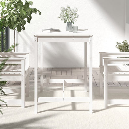 Berkfield Garden Table White 121x82.5x110 cm Solid Wood Pine