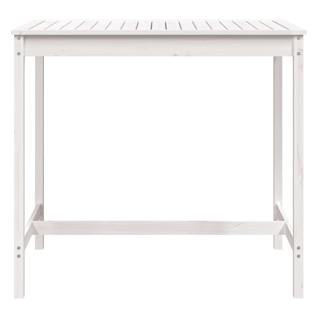 Berkfield Garden Table White 121x82.5x110 cm Solid Wood Pine