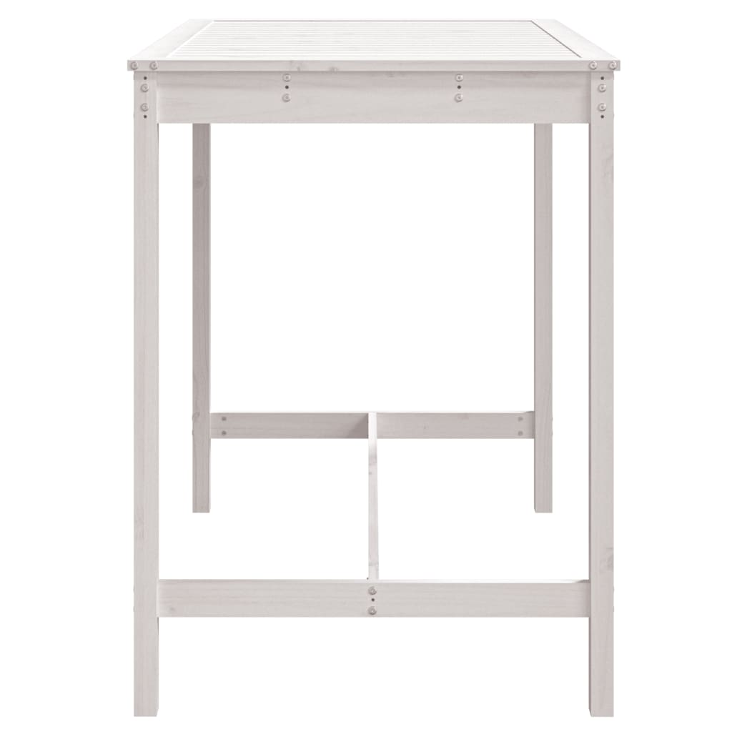 Berkfield Garden Table White 121x82.5x110 cm Solid Wood Pine