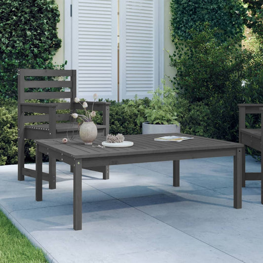 Berkfield Garden Table Grey 121x82.5x45 cm Solid Wood Pine