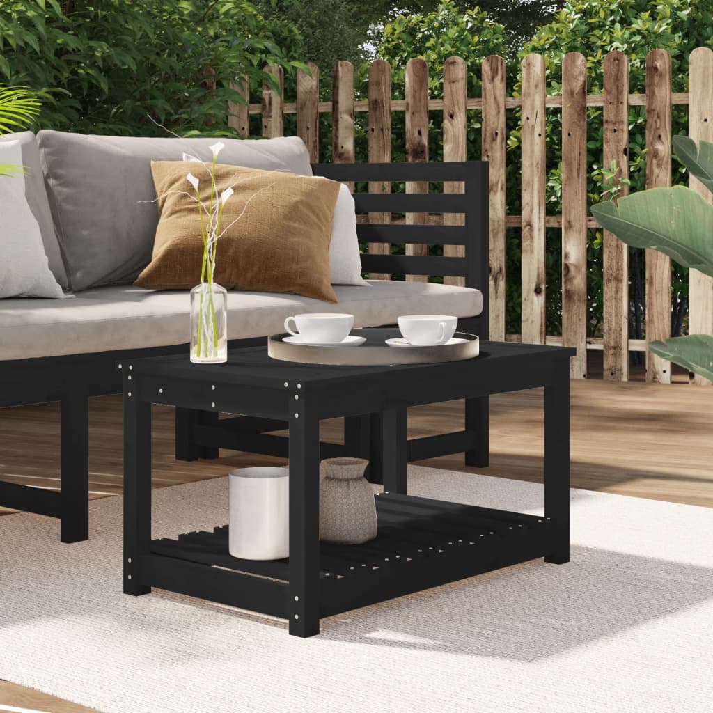 Berkfield Garden Table Black 82.5x50.5x45 cm Solid Wood Pine