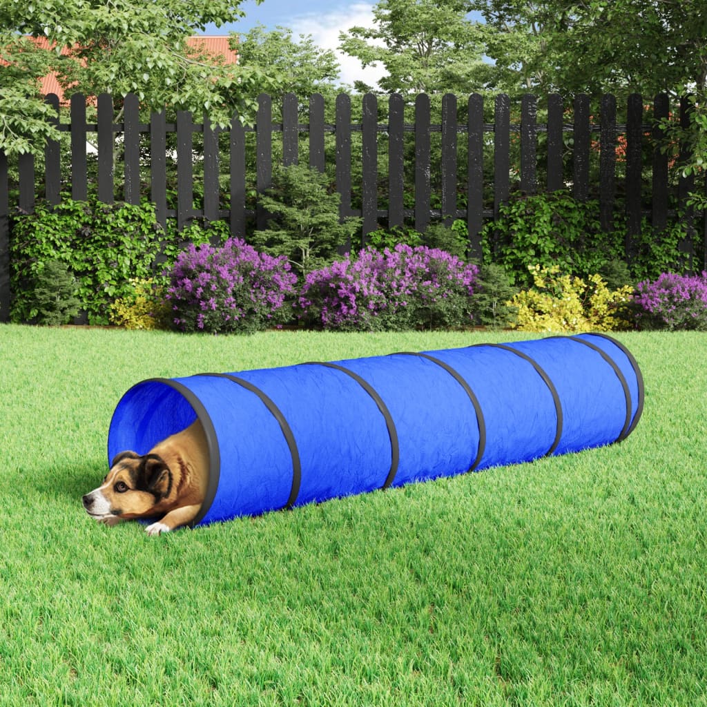 Berkfield Dog Tunnel Blue �_�”�_ 40x200 cm Polyester