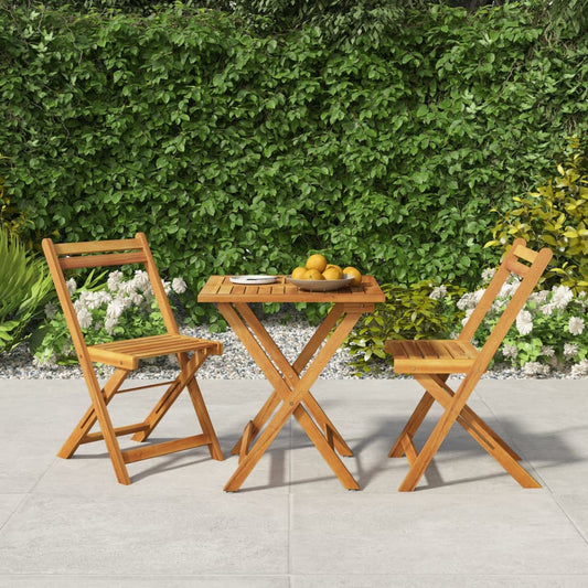 Berkfield 3 Piece Folding Bistro Set Solid Wood Acacia