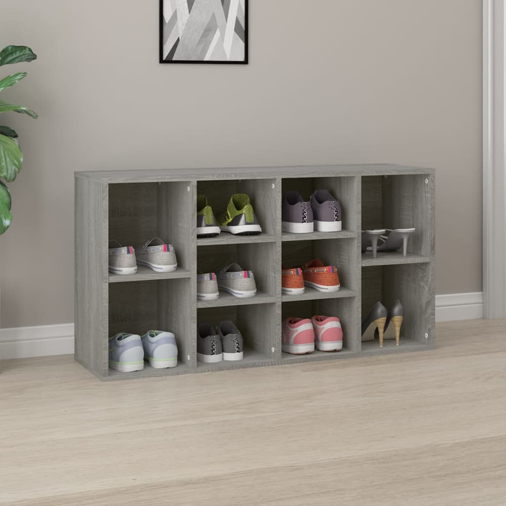 Berkfield Shoe Bench Grey Sonoma 103x30x54.5 cm Engineered Wood