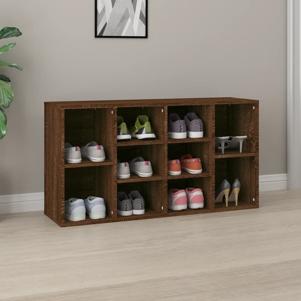 Berkfield Shoe Bench Brown Oak 103x30x54.5 cm Engineered Wood