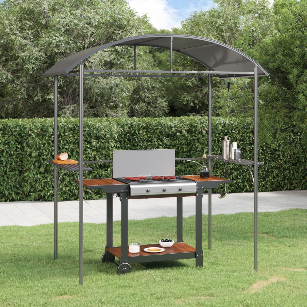 Berkfield BBQ Gazebo with Side Shelves Anthracite 220x115x230 cm Steel