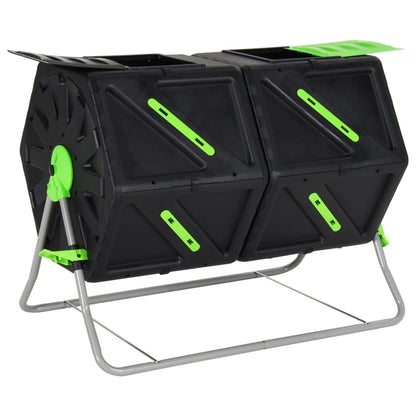 Berkfield Tumbling Composter Dual Chamber 88x60x74 cm 210 L Polypropylene