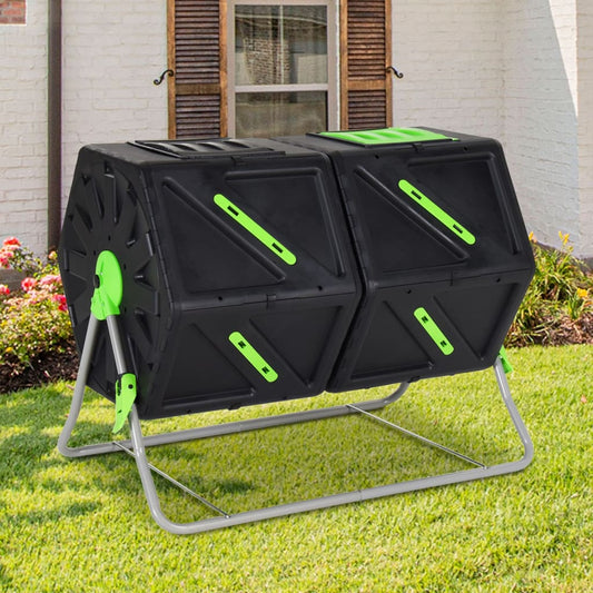 Berkfield Tumbling Composter Dual Chamber 88x60x74 cm 210 L Polypropylene
