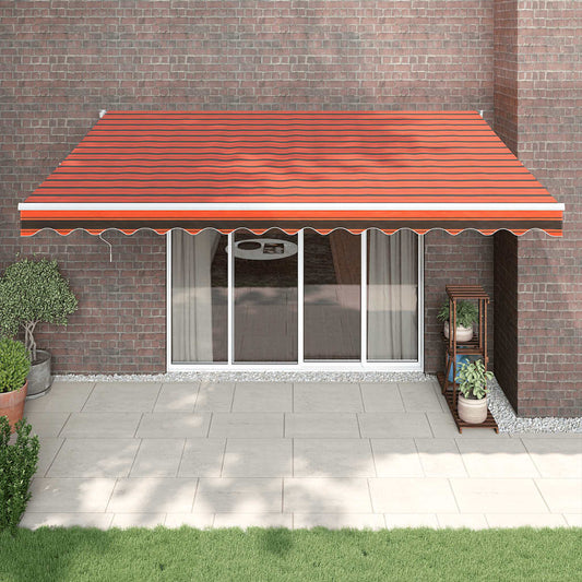 Berkfield Retractable Awning Orange and Brown 4.5x3 m Fabric and Aluminium