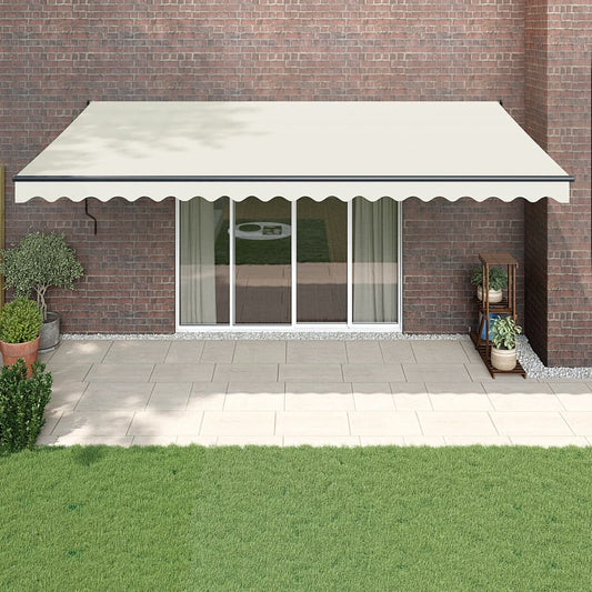 Berkfield Retractable Awning Cream 5x3 m Fabric and Aluminium