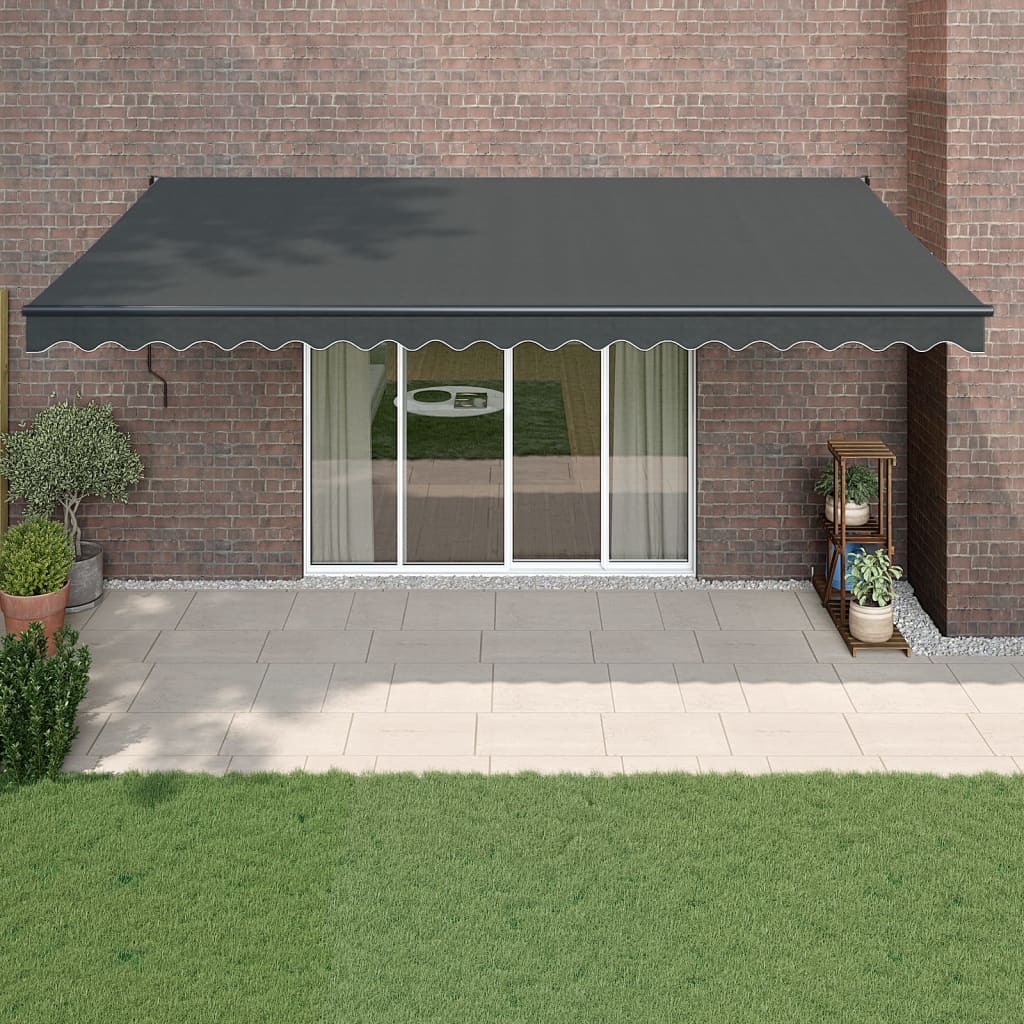 Berkfield Retractable Awning Anthracite 5x3 m Fabric and Aluminium