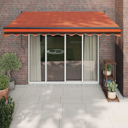 Berkfield Retractable Awning Orange and Brown 3.5x2.5 m Fabric and Aluminium