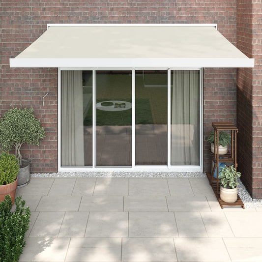 Berkfield Retractable Awning Cream 3.5x2.5 m Fabric and Aluminium