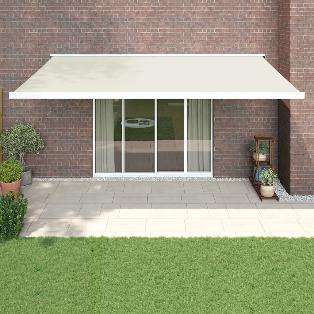 Berkfield Retractable Awning Cream 5x3 m Fabric and Aluminium