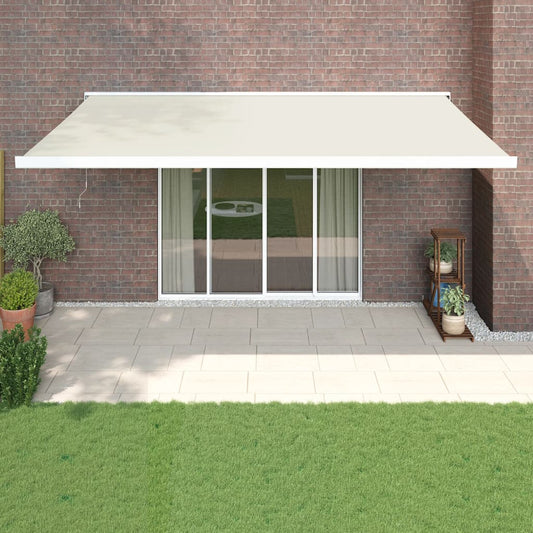 Berkfield Retractable Awning Cream 5x3 m Fabric and Aluminium