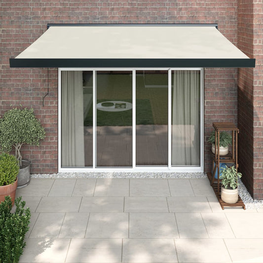Berkfield Retractable Awning Cream 3.5x2.5 m Fabric and Aluminium