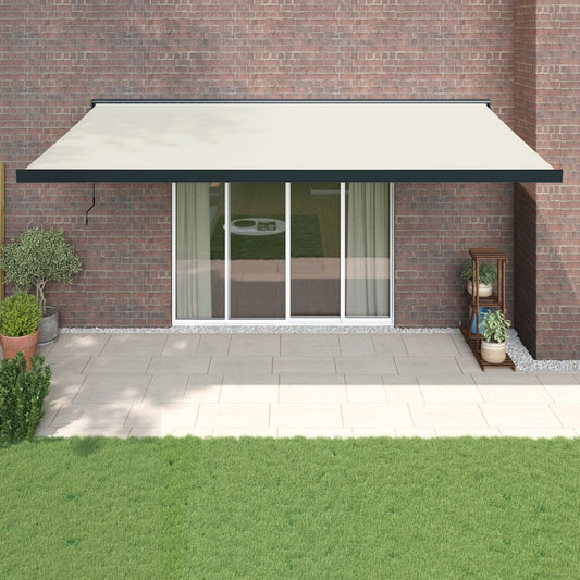 Berkfield Retractable Awning Cream 5x3 m Fabric and Aluminium