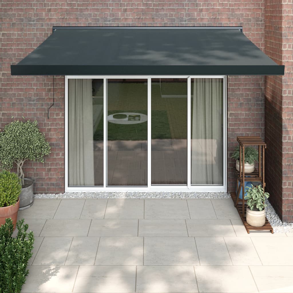 Berkfield Retractable Awning Anthracite 3.5x2.5 m Fabric and Aluminium