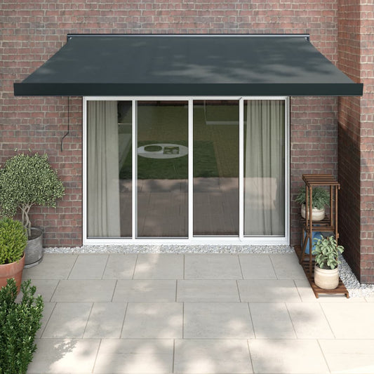 Berkfield Retractable Awning Anthracite 3.5x2.5 m Fabric and Aluminium