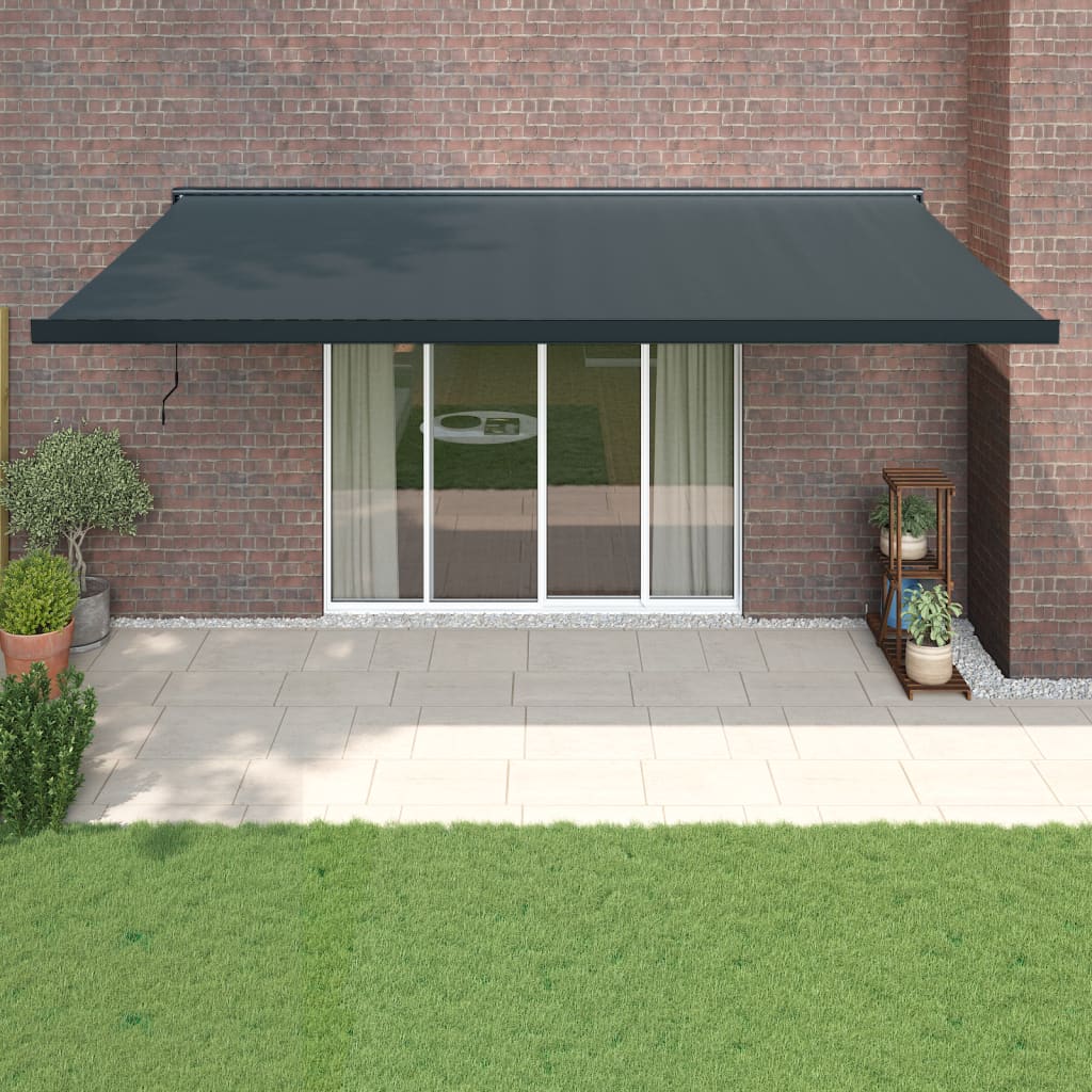 Berkfield Retractable Awning Anthracite 5x3 m Fabric and Aluminium