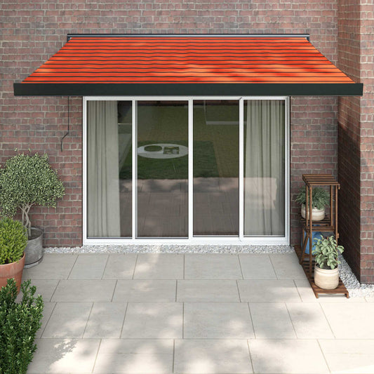 Berkfield Retractable Awning Orange and Brown 3x2.5 m Fabric and Aluminium