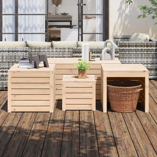 Berkfield 4 Piece Garden Box Set Solid Wood Pine