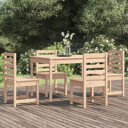 Berkfield 5 Piece Garden Dining Set Solid Wood Pine