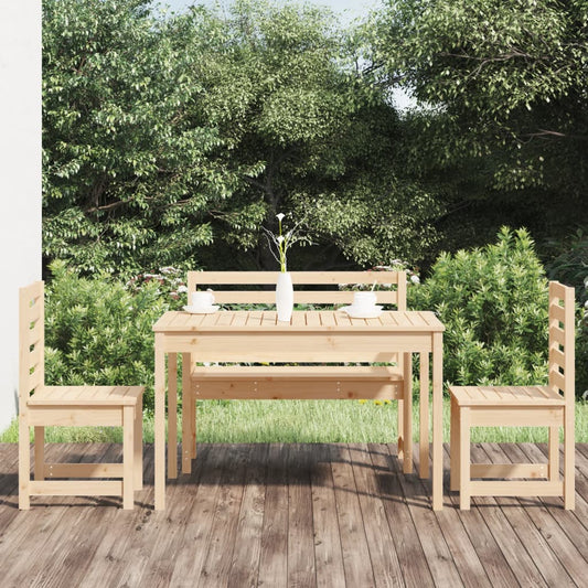 Berkfield 4 Piece Garden Dining Set Solid Wood Pine