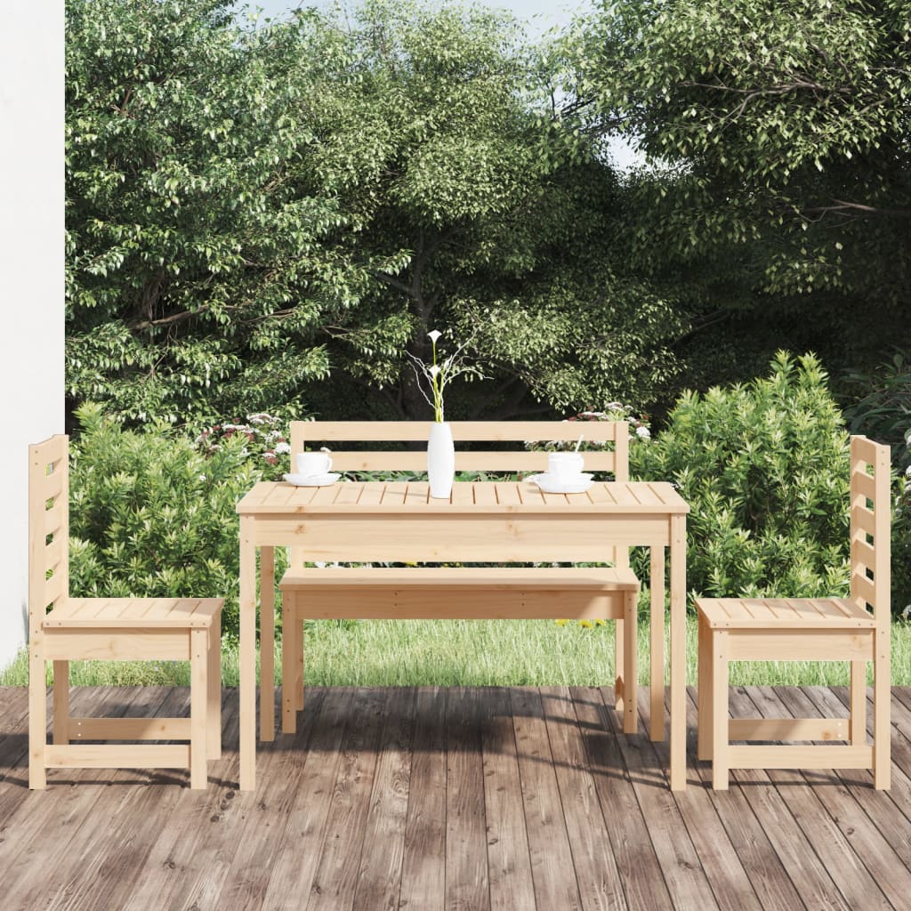 Berkfield 4 Piece Garden Dining Set Solid Wood Pine