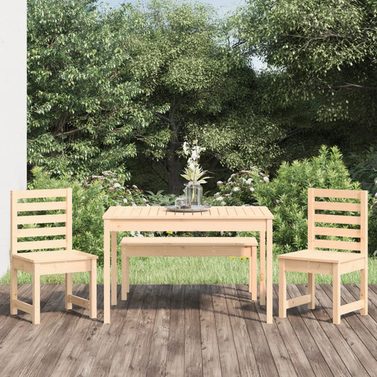 Berkfield 4 Piece Garden Dining Set Solid Wood Pine