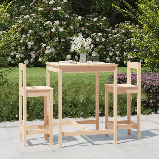 Berkfield 3 Piece Garden Bar Set Solid Wood Pine