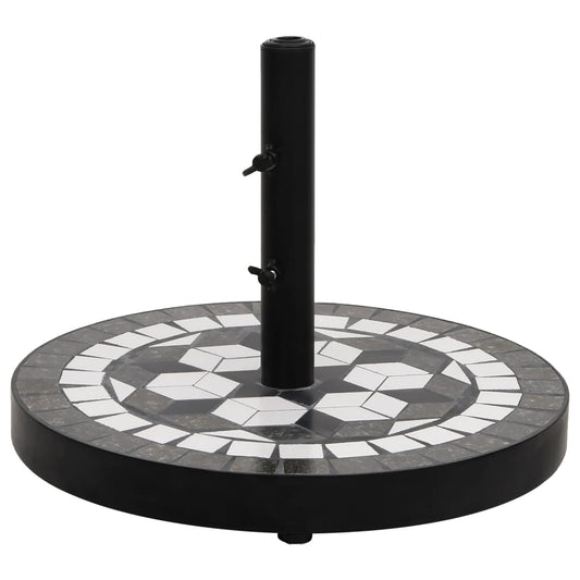 Berkfield Parasol Base Black and White Round 12 kg
