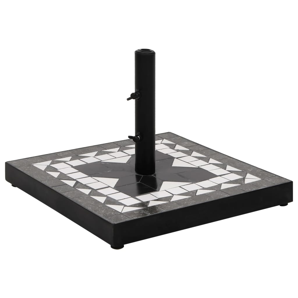 Berkfield Parasol Base Black and White Square 12 kg
