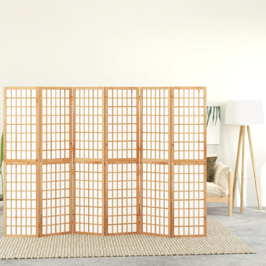 Berkfield Folding 6-Panel Room Divider Japanese Style 240x170 cm