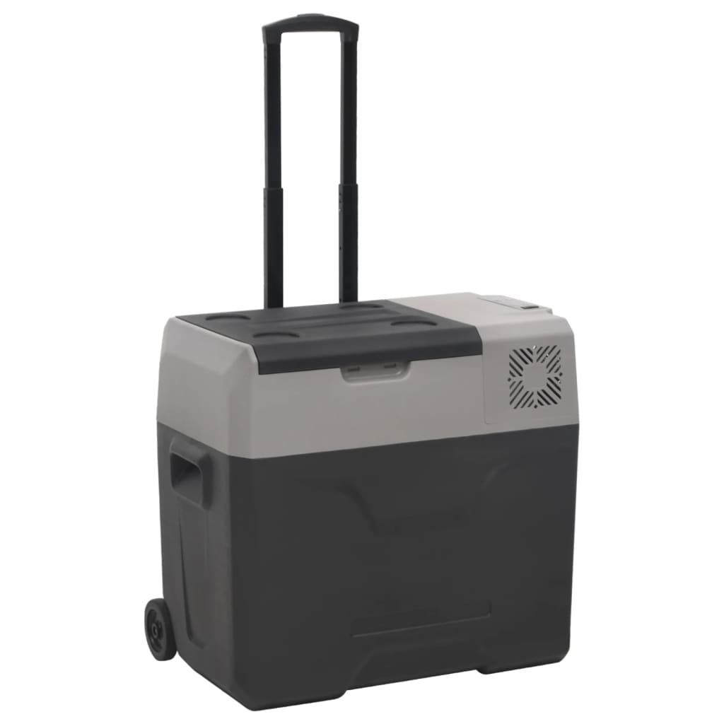 Berkfield Cool Box with Wheel and Handle Black&Grey 50 L Polypropylene