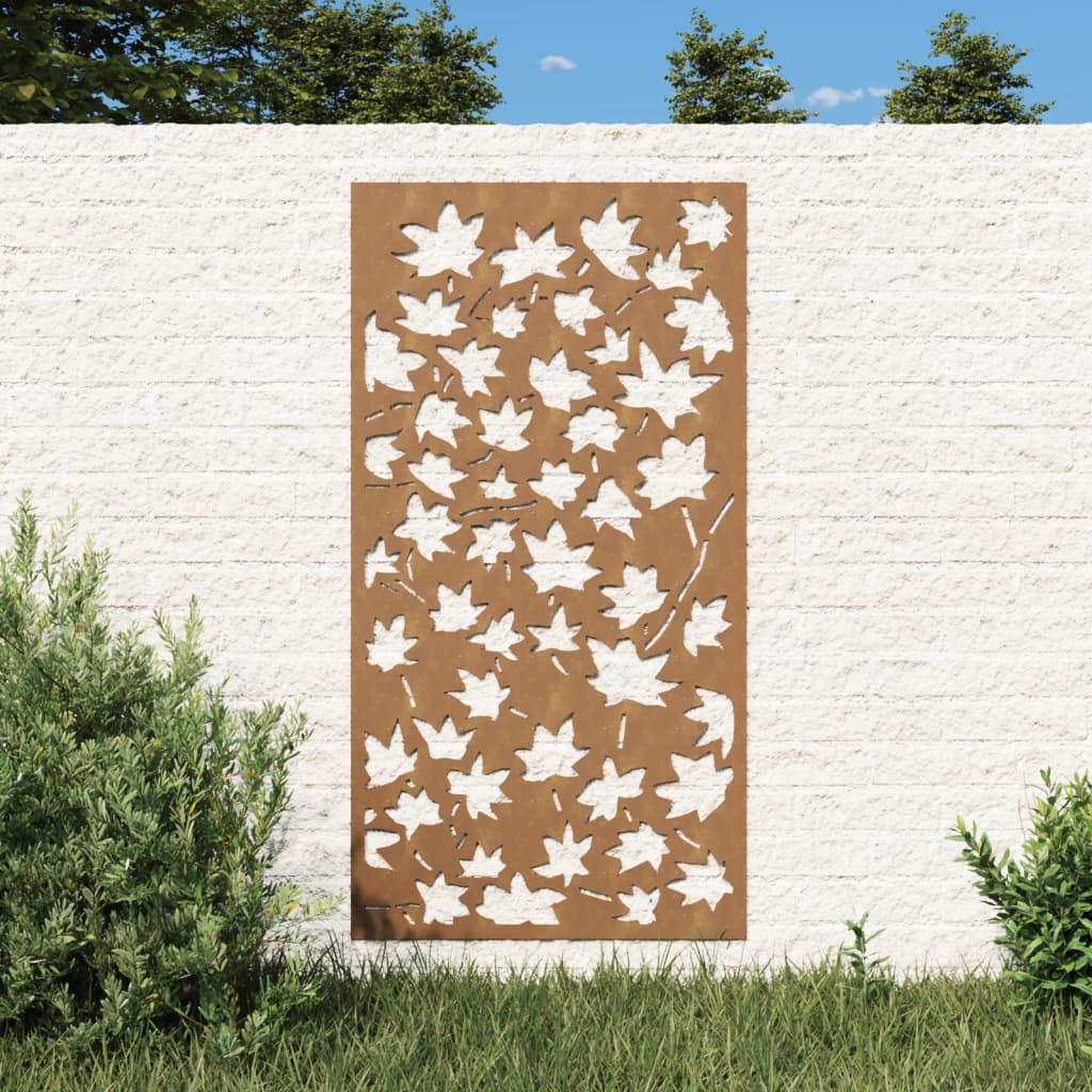 Berkfield Garden Wall Decoration 105x55 cm Corten Steel Maple Leaf Design