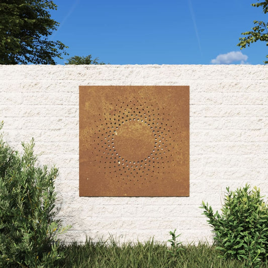 Berkfield Garden Wall Decoration 55x55 cm Corten Steel Sun Design
