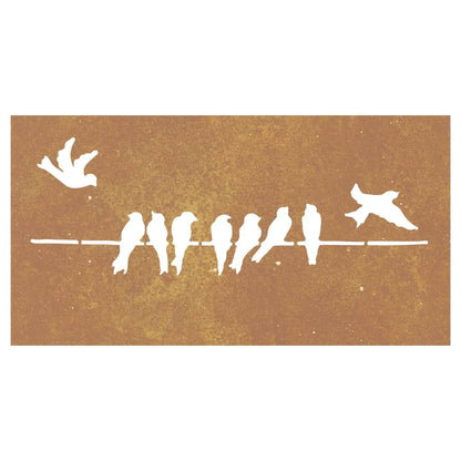 Berkfield Garden Wall Decoration 105x55 cm Corten Steel Bird Design