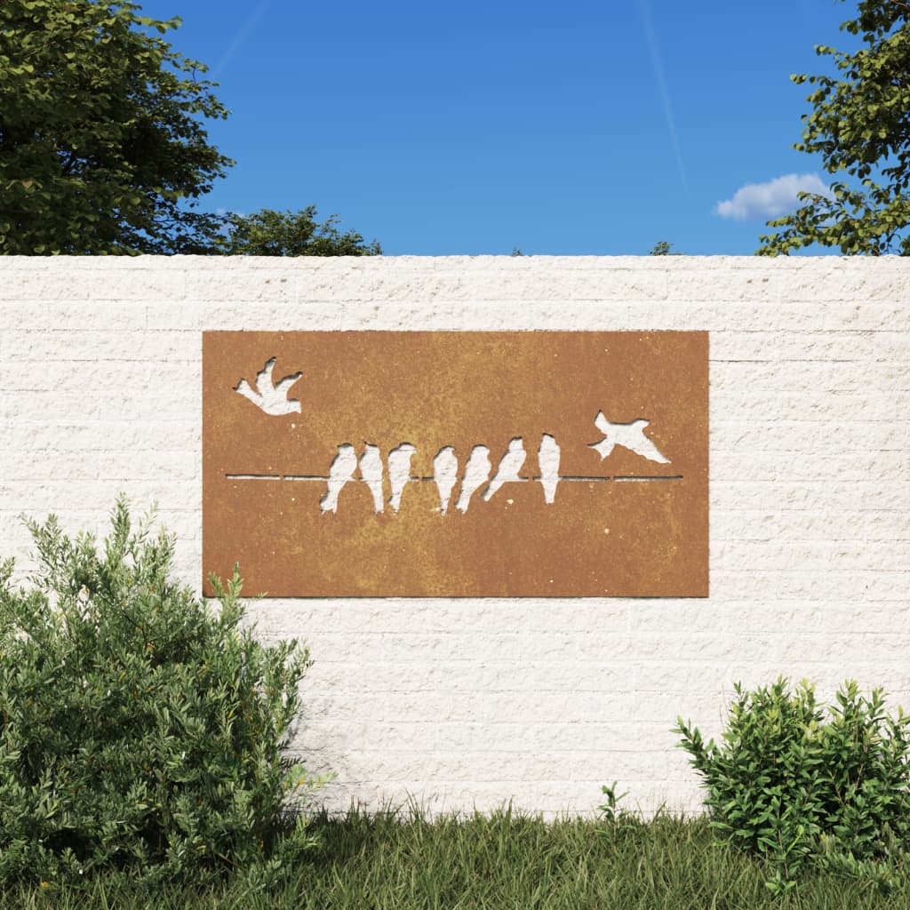 Berkfield Garden Wall Decoration 105x55 cm Corten Steel Bird Design